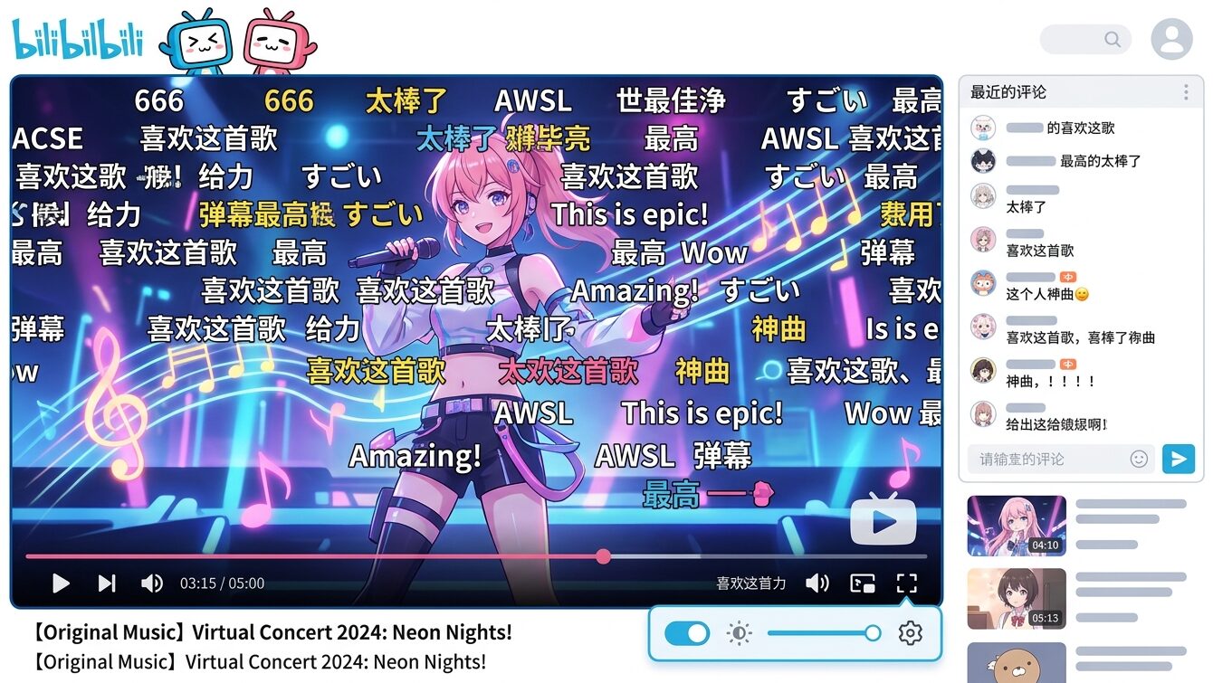 Bilibili Danmaku Bullet Comments Interface