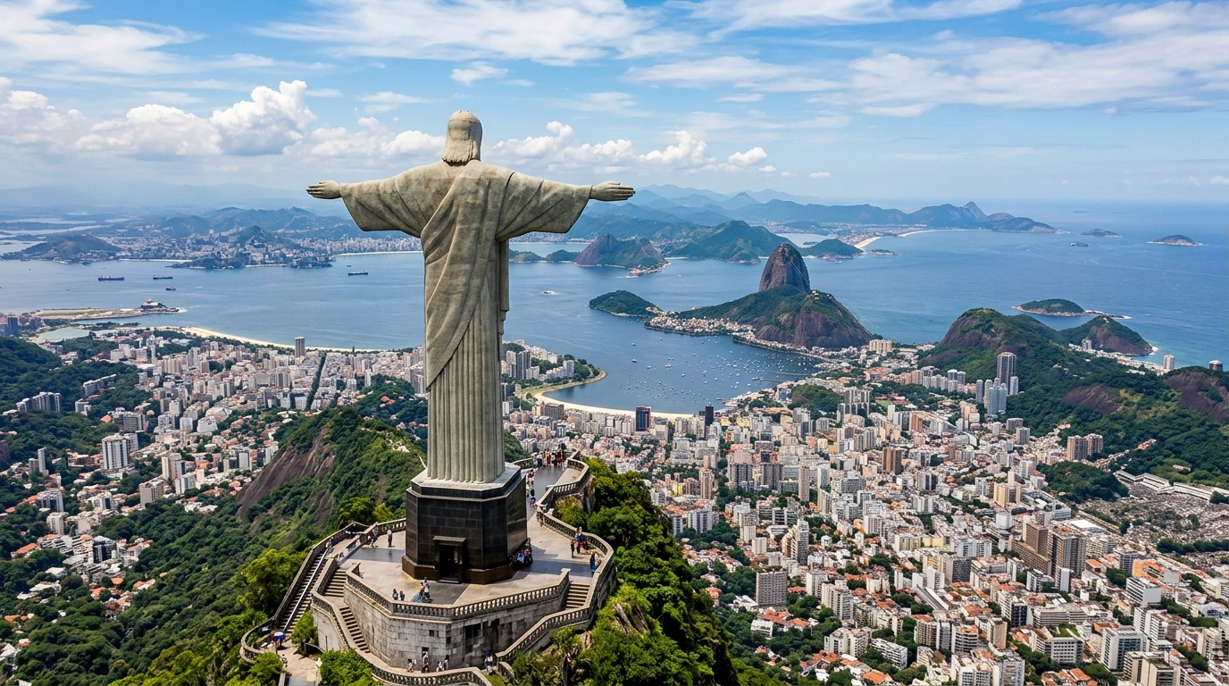 Christ the Redeemer statue overlooking Rio de Janeiro