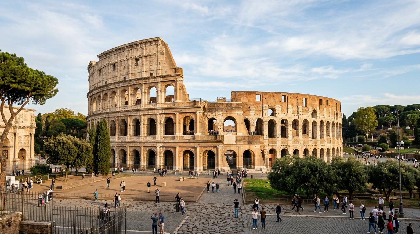 The Colosseum amphitheater in Rome